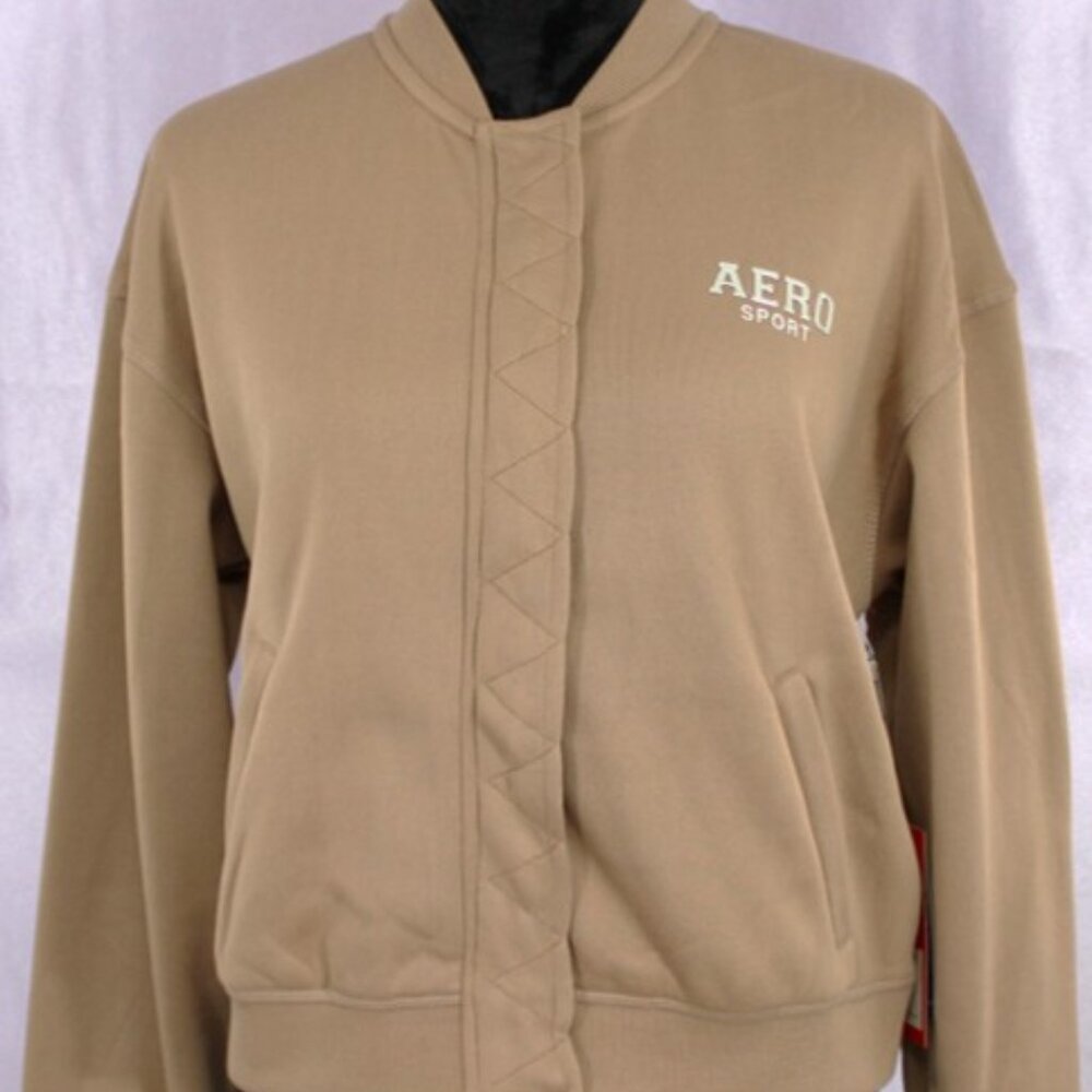 Aéropostale Sport Tan Zip Sweatshirt Jacket Medium NWT
